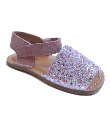 Sandalia Manguito Barefoot Glitter Rosa