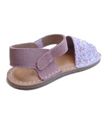 Sandalia Manguito Barefoot Glitter Rosa