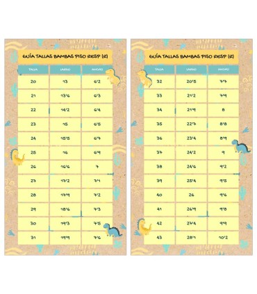 Guía de tallas Flexi Nens