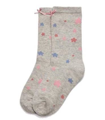 Calcetín de Niña con Estrellas Pack de 2 Unidades