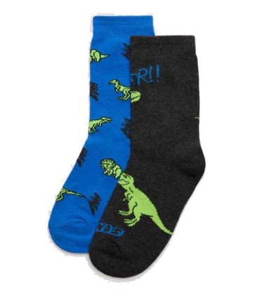 Calcetín Niño Dinosaurios Pack de 2 Unidades