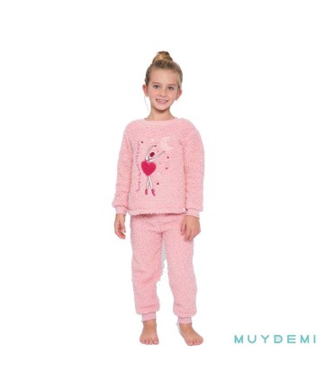 Pijama Niña Invierno Muydemi Rosa