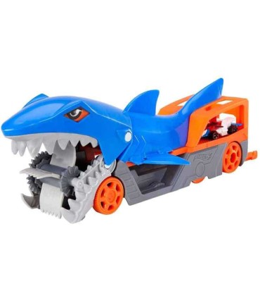 Hot Wheels Tiburón Mastica Y Transporta Coches