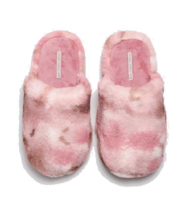 Zapatillas De Casa Mujer Estampado Rosa Ysabel Mora