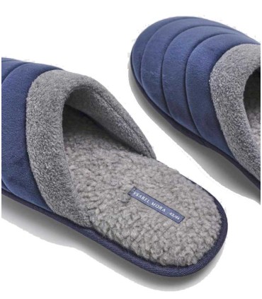 Zapatillas De Casa Hombre Azul Marino Ysabel Mora