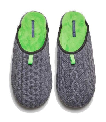 Zapatillas De Casa Hombre Trenzado Gris Ysabel Mora