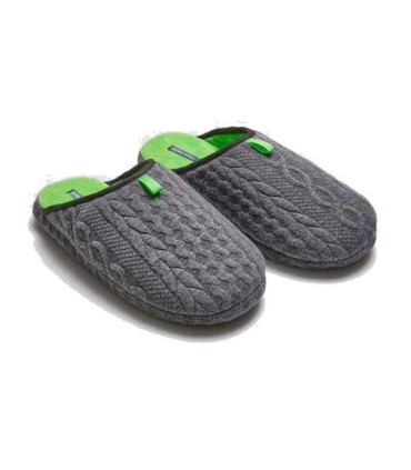 Zapatillas De Casa Hombre Trenzado Gris Ysabel Mora