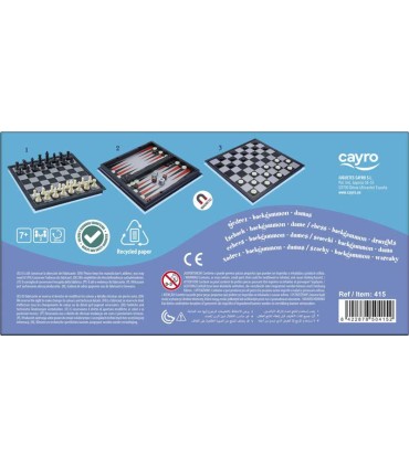 Juego Ajedrez Damas Backgammon Magnético Cayro