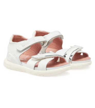 Sandalia Biomecanics Blanca y Plata con Estrellas