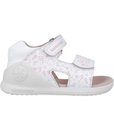 Sandalia Biomecanics Blanca Estampada Pajaritos