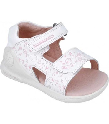 Sandalia Biomecanics Blanca Estampada Pajaritos