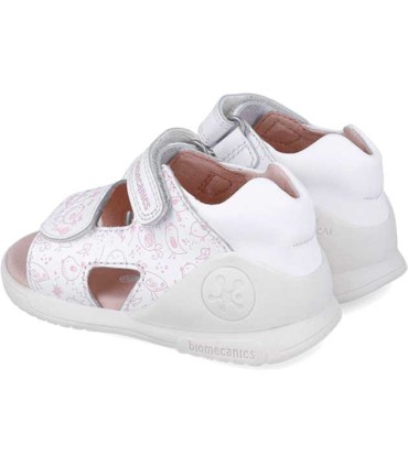 Sandalia Biomecanics Blanca Estampada Pajaritos