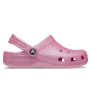 Zueco Crocs Classic Clog Pink Tweed Glitter