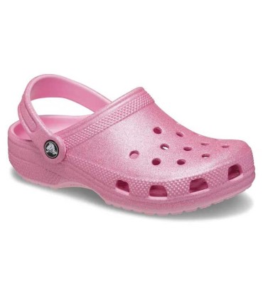 Zueco Crocs Classic Clog Pink Tweed Glitter