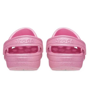 Zueco Crocs Classic Clog Pink Tweed Glitter