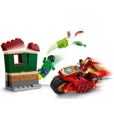 Iron Man Con Moto Y Hulk Lego Marvel 76287