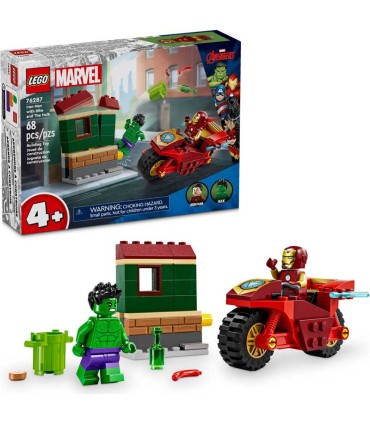 Iron Man Con Moto Y Hulk Lego Marvel 76287