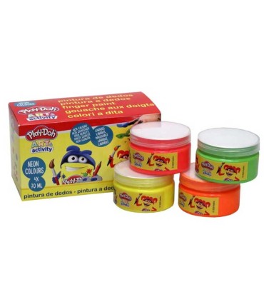 Pintura de Dedos Fluorescente 4 Botes 70 ml Play-Doh
