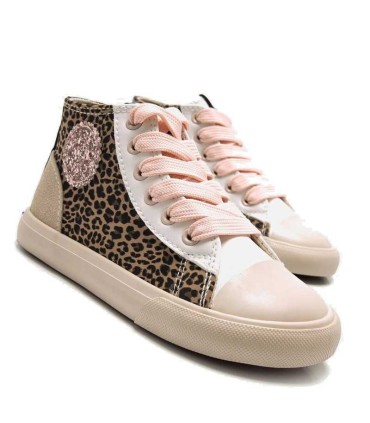 Botas Niña Mustang Free Animal Print - Rosa