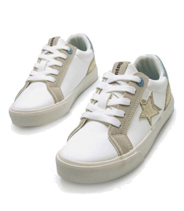 Zapatillas Niña Mustang Emi Blanco / Metal / Beige