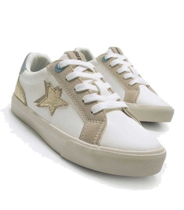 Zapatillas Niña Mustang Emi Blanco / Metal / Beige