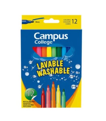 Pack 12 Rotuladores Lavables Campus