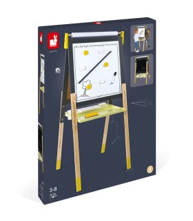 Pizarra Con Pies Regulable Gris/Amarilla