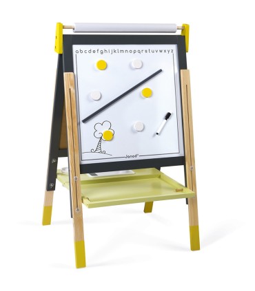 Pizarra Con Pies Regulable Gris/Amarilla