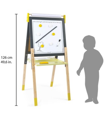 Pizarra Con Pies Regulable Gris/Amarilla