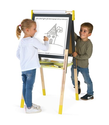 Pizarra Con Pies Regulable Gris/Amarilla