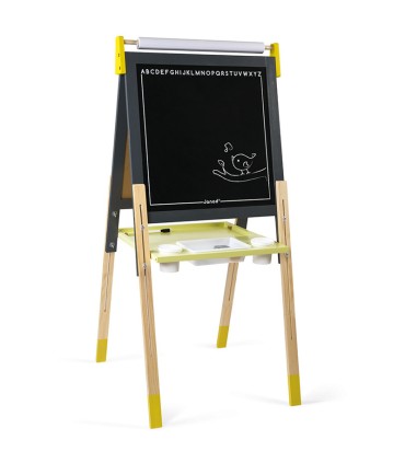 Pizarra Con Pies Regulable Gris/Amarilla