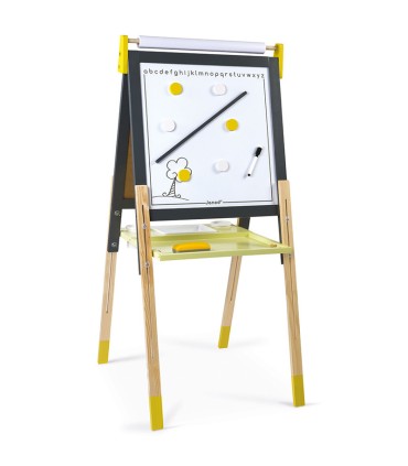 Pizarra Con Pies Regulable Gris/Amarilla