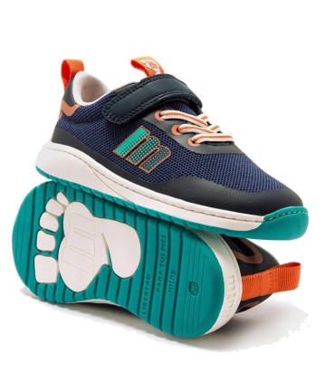 Deportiva Mustang Free Azul Naranja