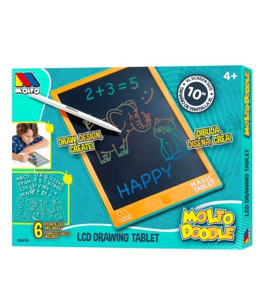 Tableta De Dibujo LCD 10" Moltó Con Plantillas